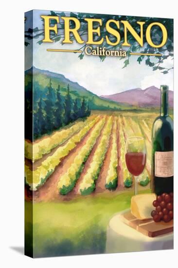 Fresno, California - Wine Country-Lantern Press-Stretched Canvas
