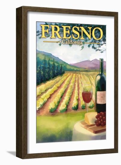 Fresno, California - Wine Country-Lantern Press-Framed Art Print