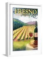 Fresno, California - Wine Country-Lantern Press-Framed Art Print