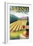 Fresno, California - Wine Country-Lantern Press-Framed Art Print