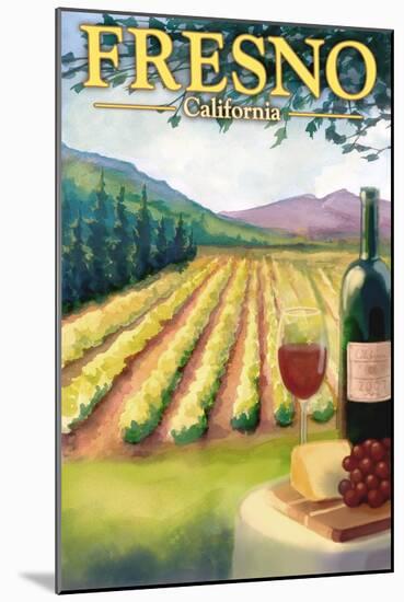 Fresno, California - Wine Country-Lantern Press-Mounted Art Print