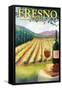 Fresno, California - Wine Country-Lantern Press-Framed Stretched Canvas