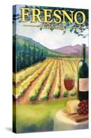 Fresno, California - Wine Country-Lantern Press-Stretched Canvas