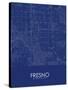 Fresno, United States of America Blue Map-null-Stretched Canvas