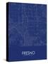 Fresno, United States of America Blue Map-null-Stretched Canvas