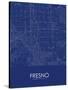 Fresno, United States of America Blue Map-null-Stretched Canvas