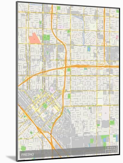 Fresno, United States of America Map-null-Mounted Poster