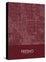 Fresno, United States of America Red Map-null-Stretched Canvas