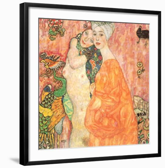 Freunddinnen-Gustav Klimt-Framed Art Print