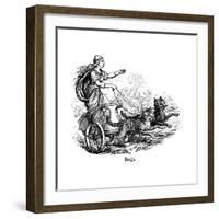 Freya (Frig) Goddess of Love in Scandinavian Mythology, Driving Her Chariot Pulled by Cats-null-Framed Giclee Print