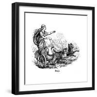 Freya (Frig) Goddess of Love in Scandinavian Mythology, Driving Her Chariot Pulled by Cats-null-Framed Giclee Print