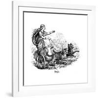 Freya (Frig) Goddess of Love in Scandinavian Mythology, Driving Her Chariot Pulled by Cats-null-Framed Giclee Print