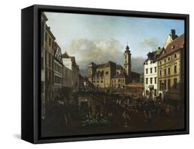 Freyung Square from the South-East, 1758-1761, Vienna, Austria-Bernardo Bellotto-Framed Stretched Canvas