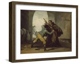 Friar Pedro Wrests the Gun from El Maragato, C.1806-Francisco de Goya-Framed Giclee Print