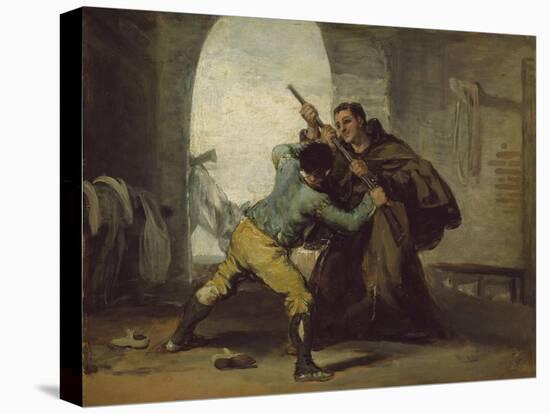 Friar Pedro Wrests the Gun from El Maragato, C.1806-Francisco de Goya-Stretched Canvas