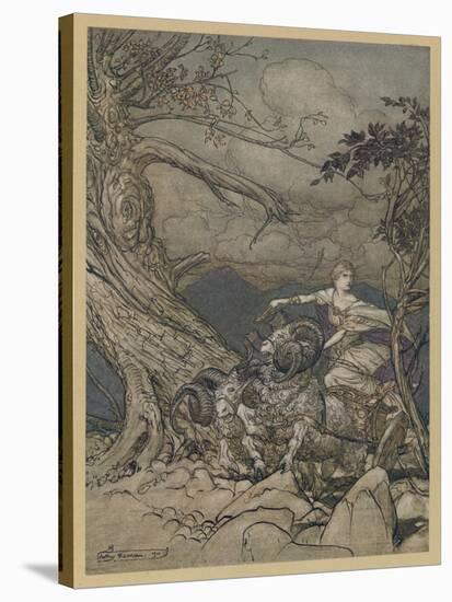 Fricka Is Angered-Arthur Rackham-Stretched Canvas