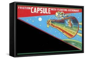 Friction Capsule with Floating Astronaut-null-Framed Stretched Canvas