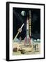 Friction Moon Rocket-null-Framed Art Print