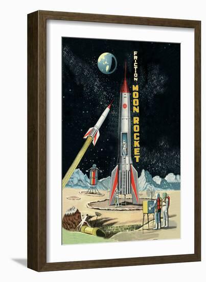 Friction Moon Rocket-null-Framed Art Print