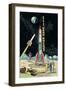 Friction Moon Rocket-null-Framed Art Print