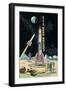 Friction Moon Rocket-null-Framed Art Print
