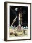 Friction Moon Rocket-null-Framed Art Print