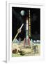 Friction Moon Rocket-null-Framed Art Print