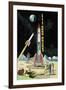 Friction Moon Rocket-null-Framed Art Print