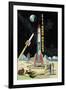 Friction Moon Rocket-null-Framed Art Print