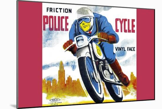 Friction Police Cycle-null-Mounted Art Print