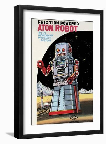 Friction Powered Atom Robot-null-Framed Art Print