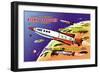 Friction Powered Atomic Spaceship with Sparks-null-Framed Art Print