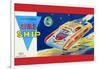 Friction Powered Space Ship Ss-18-null-Framed Art Print