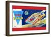 Friction Powered Space Ship Ss-18-null-Framed Art Print