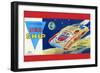 Friction Powered Space Ship Ss-18-null-Framed Art Print