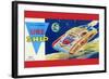 Friction Powered Space Ship Ss-18-null-Framed Art Print