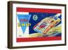 Friction Powered Space Ship Ss-18-null-Framed Art Print