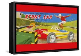 Friction Powered Stunt Car-null-Framed Stretched Canvas