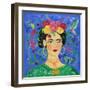 Frida Blue-Farida Zaman-Framed Art Print