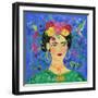 Frida Blue-Farida Zaman-Framed Art Print