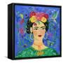 Frida Blue-Farida Zaman-Framed Stretched Canvas