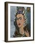 Frida Kahlo Art, Olvera Street Market, El Pueblo de Los Angeles, Los Angeles, California, USA-Walter Bibikow-Framed Photographic Print