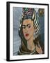 Frida Kahlo Art, Olvera Street Market, El Pueblo de Los Angeles, Los Angeles, California, USA-Walter Bibikow-Framed Photographic Print