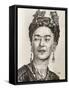 Frida Kahlo, C.2021 (Pencil on Paper)-Blake Munch-Framed Stretched Canvas