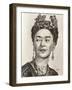 Frida Kahlo, C.2021 (Pencil on Paper)-Blake Munch-Framed Giclee Print