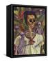 Frida Skelly With Monkeys-Marie Marfia Fine Art-Framed Stretched Canvas