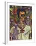 Frida Skelly With Monkeys-Marie Marfia Fine Art-Framed Giclee Print