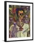 Frida Skelly With Monkeys-Marie Marfia Fine Art-Framed Giclee Print