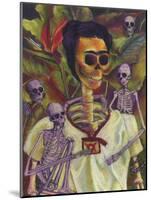 Frida Skelly With Monkeys-Marie Marfia Fine Art-Mounted Giclee Print