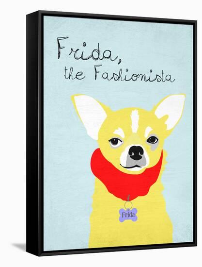 Frida the Fashionista Chihuahua-Ginger Oliphant-Framed Stretched Canvas